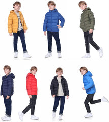 Hooded Puffer Jackets for Boys and Girls – Lightweight and Packable – Autumn and Winter Coat, Warm and Comfy