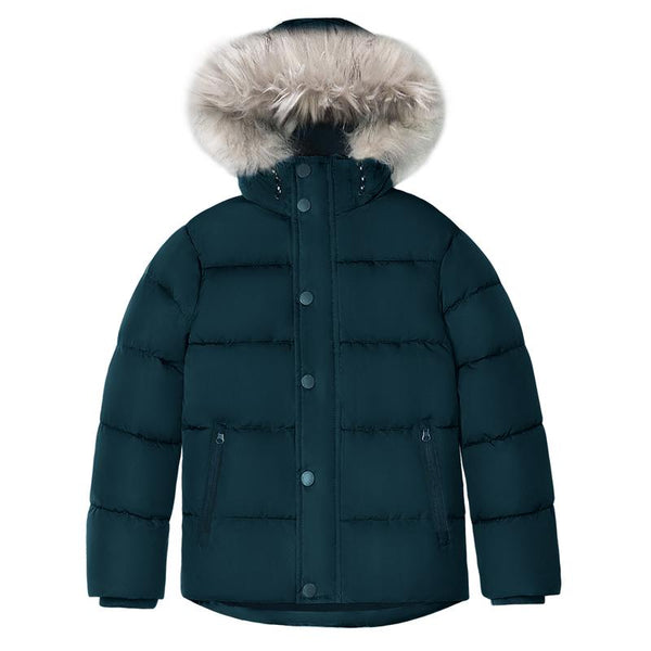 SOLOCOTE Boys Winter Coat Kids Heavyweight Sherpa Lined Jacket Cotton Windproof Anorak Jacket