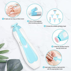 Christmas Baby Nail Trimmer Electric, 14 in 1 Baby Nail Clippers, Baby Nail File Electric with LED Light, Baby Grooming Kit Manicure Set with 12 Grinding Heads