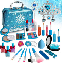 New Christmas Kids Makeup Kit for Girls, Kids Play Real Washable Makeup Kit Gift for Little Girls Dress up Set, Birthday ,New Year ,Thanksgiving