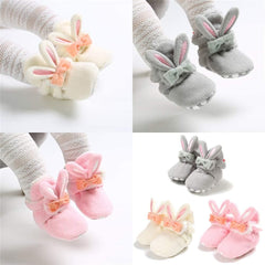 Newborn Baby Boys Girls Cozy Fleece Booties with Grippers Stay on Slipper Socks Infant Toddler Crib Winter Shoes for Boys Girls