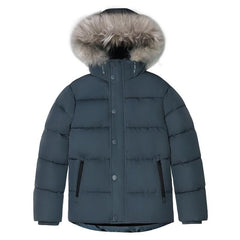 SOLOCOTE Boys Winter Coat Kids Heavyweight Sherpa Lined Jacket Cotton Windproof Anorak Jacket