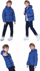 Hooded Puffer Jackets for Boys and Girls – Lightweight and Packable – Autumn and Winter Coat, Warm and Comfy