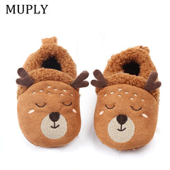 Baby Shoes Adorable Infant Slippers Toddler Baby Boy Girl Knit Crib Shoes Cute Cartoon Anti-Slip Prewalker Baby Slippers