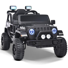 12V Kids Ride on Truck Battery Powered Toy Car W/Parent Remote Control, Electric Car for Kids, 4-Wheel Suspension, 3 Speeds, LED Lights