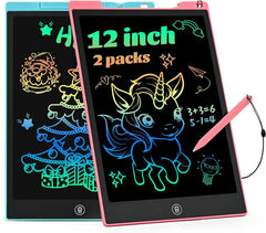 2 Count LCD Writing Tablet for Kids 12 Inch, Kids Learning Toys Drawing Pad for Boys Girls, Erasable Doodle Board for Toddlers Travel Essentials, Christmas Birthday Gift for Kids Writingtablet