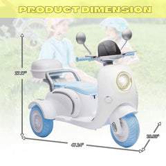 12V Two-Seater Kids Ride on Electric Motorcycle,Children'S Motorcycle，Player,Usb,Bluetooth, Light,Oversized Storage Box for Kids Aged 3-6.