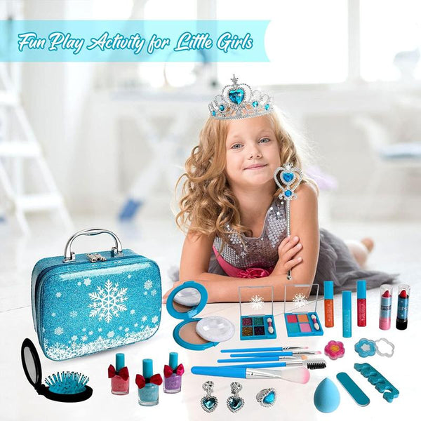 New Christmas Kids Makeup Kit for Girls, Kids Play Real Washable Makeup Kit Gift for Little Girls Dress up Set, Birthday ,New Year ,Thanksgiving