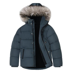 SOLOCOTE Boys Winter Coat Kids Heavyweight Sherpa Lined Jacket Cotton Windproof Anorak Jacket