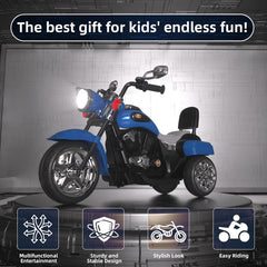 XJD Kids Ride Ons Toys, Kids Motorcycle, Powered Motorcycle, Headlight, Forward/Reverse Switch, 3 Wheels Toys for Boys Girls Gift Cars Kids